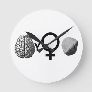 Brainy Girls Rock! Runde Wanduhr