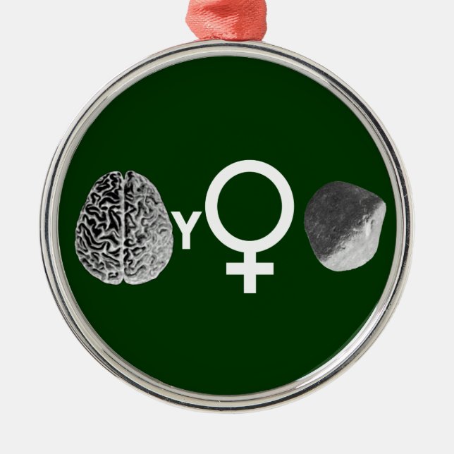 Brainy Girls Rock! Silbernes Ornament (Vorne)