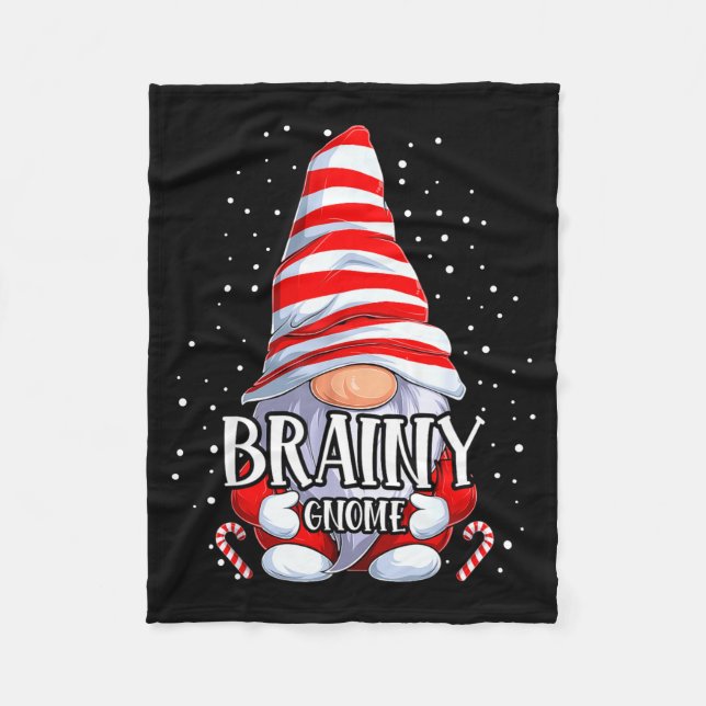 Brainy Gnome Christmas Pajamas Matching Family Gro Fleecedecke (Vorderseite)