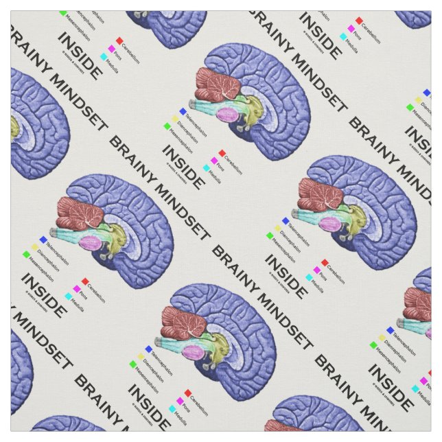 Brainy Mindset Inside Anatomischer Gehirn Spaß Stoff (Muster)