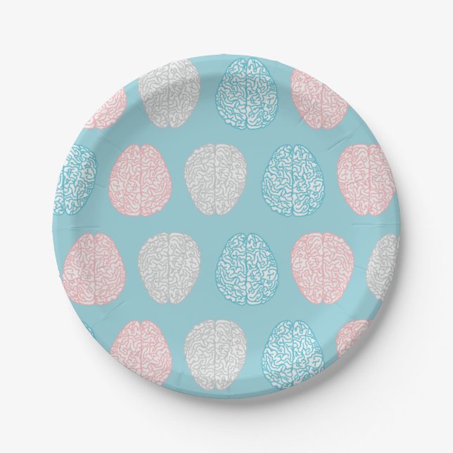 Brainy Pastellmuster (fantastische Pastellgehirne) Pappteller (Vorderseite)