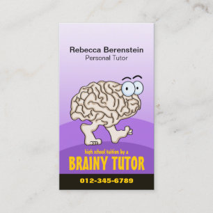 Brainy Tutor Dessin Violet Carte de visite
