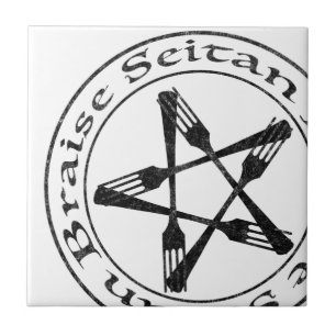 Braise Seitan Vegan Pentagram (dunkle Fassung) Fliese