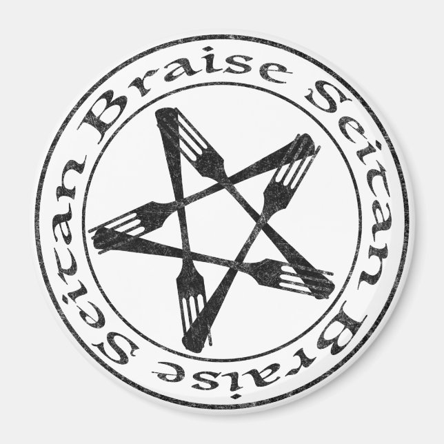 Braise Seitan Vegan Pentagram (dunkle Fassung) Magnet (Vorne)
