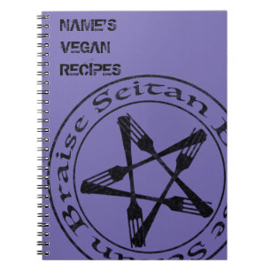 Braise Seitan Vegan Pentagram (dunkle Fassung) Notizblock