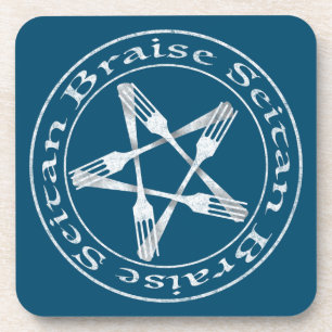 Braise Seitan Vegan Pentagram (Lichtversion) Getränkeuntersetzer