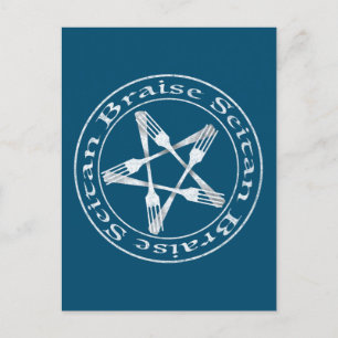 Braise Seitan Vegan Pentagram (Lichtversion) Postkarte