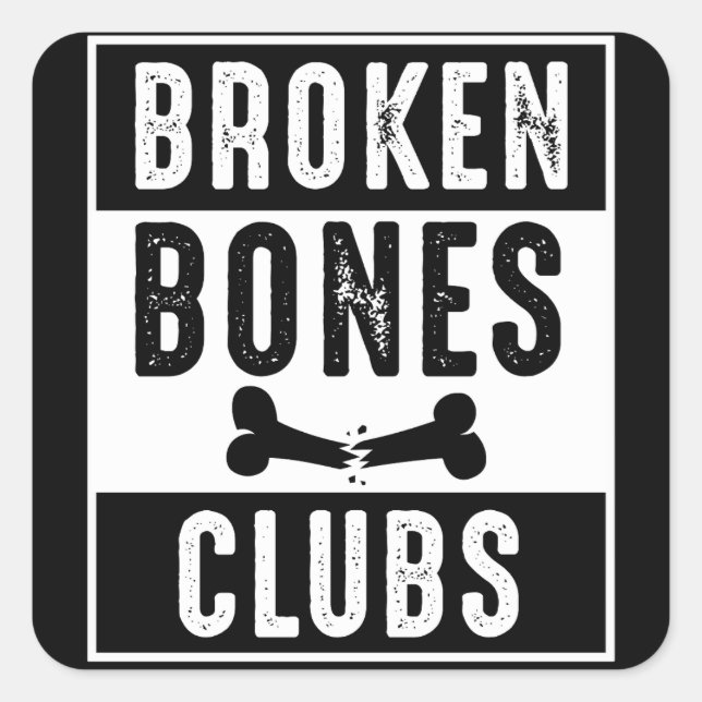 Braken Bones Club Quadratischer Aufkleber (Vorderseite)