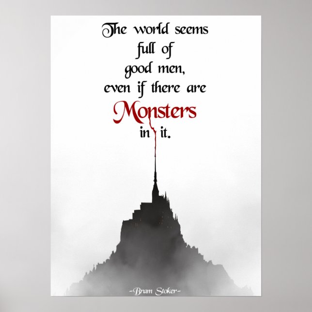 Bram Stoker Quote Minimalist Poster (Vorne)
