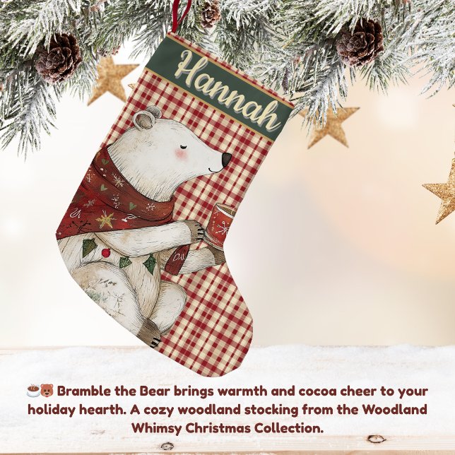Bramble the Bear | Woodland Whimsy  Kleiner Weihnachtsstrumpf (Whimsical woodland animal holiday stocking)