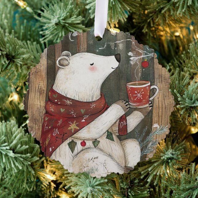 Bramble the Bear | Woodland Whimsy  Ornament Karte (Insitu (Baum))