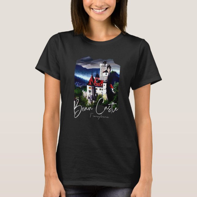 Bran Castle Transylvania Zuhause zum Dracula Maler T-Shirt (Vorderseite)