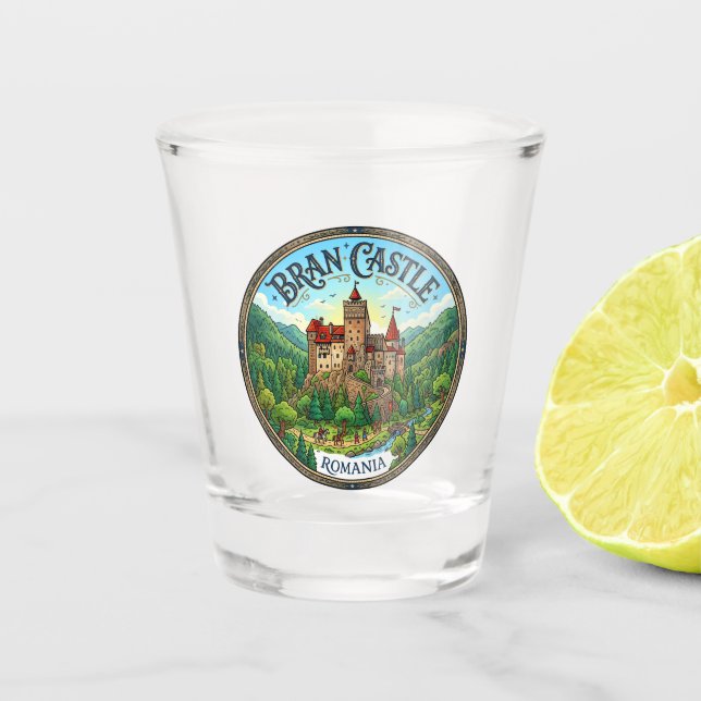 Bran-Schloss Rumänien Schnapsglas (Vorderseite)