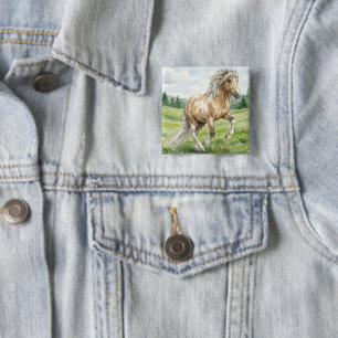 Brana Pinto Palomino Isländische Aquarellmalerei Button