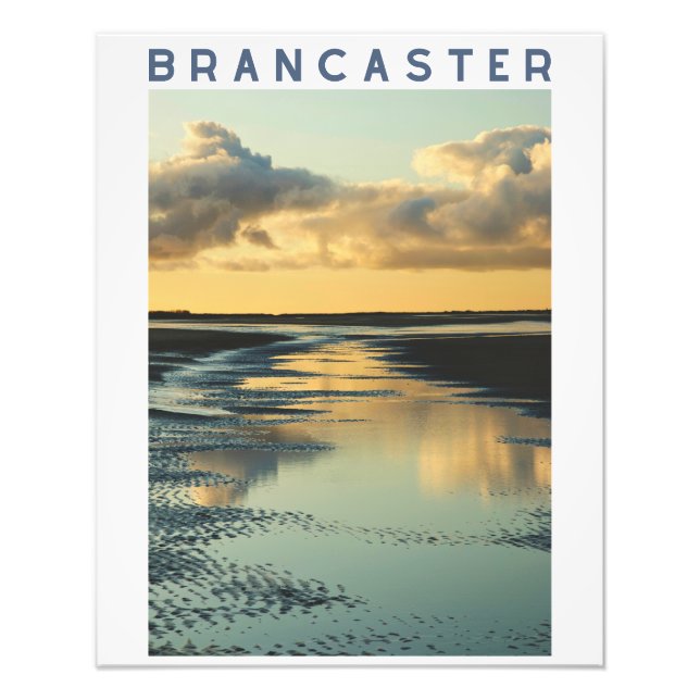 Brancaster Beach Reflections at Sunset, Norfolk Fotodruck (Vorne)