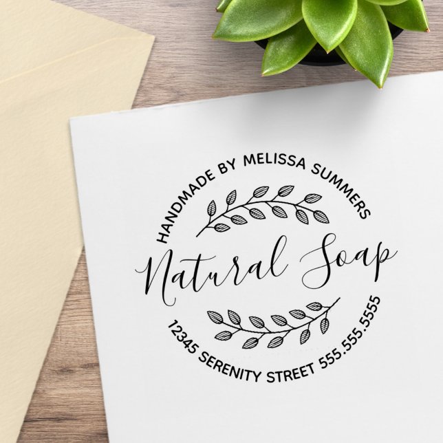 Branch Blätter Wreath Natural Soap Gummistempel (Von Creator hochgeladen)