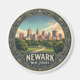 Branch Brook Park Skyline zur goldenen Stunde Newa Magnet
