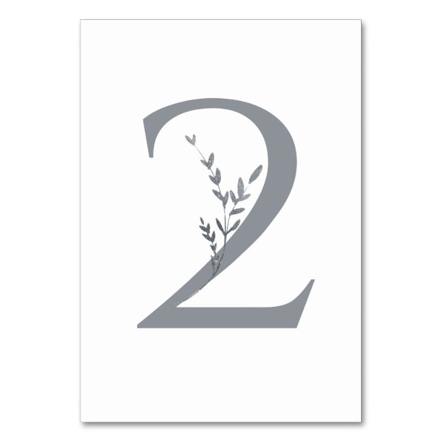 Branch Minimalistisch White & Silver Moderne Hochz Tischnummer (Vorderseite)