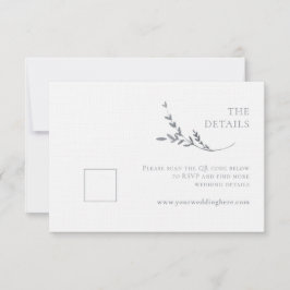 Branch Minimalistisch White & Silver Wedding RSVP Karte