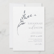 Branch Minimalistische White & Silver Blätter Hoch