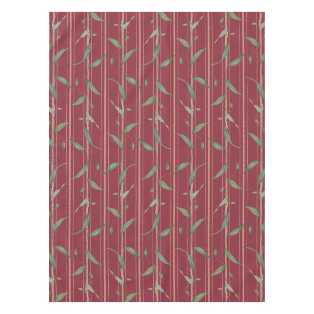 Branch of leaves on red wallpaper tischdecke (Vorderseite)