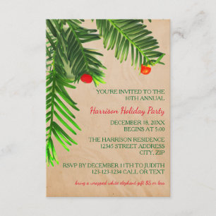 Branch Pine Tree - 3x5 Weihnachtszeit Party Einlad Einladung