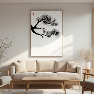 Branch Pine Tree - Zen Wall Art - Minimalistische  Fotodruck