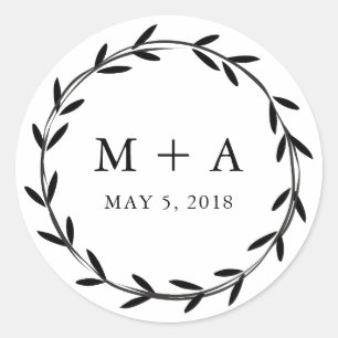 Branch Rustic Wedding Design Runder Aufkleber