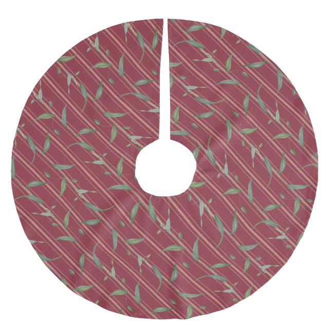 Branch with leaves polyester weihnachtsbaumdecke (Vorderseite)