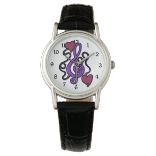 Branché À Musique Violet Note Montre À Poignets