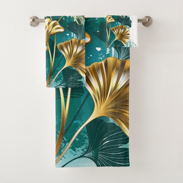 Branche avec Feuilles d'or Ginko Biloba (En situation)