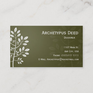 Branche blanche sur le carte de visite Brown