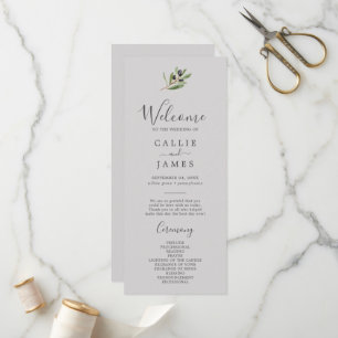 Branche d'olive moderne Programme de mariage gri