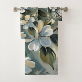 Branche fleurie 4 serviettes de bain