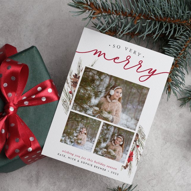 Branche rustique | Carte de collage photo de vacan (Créateur téléchargé)