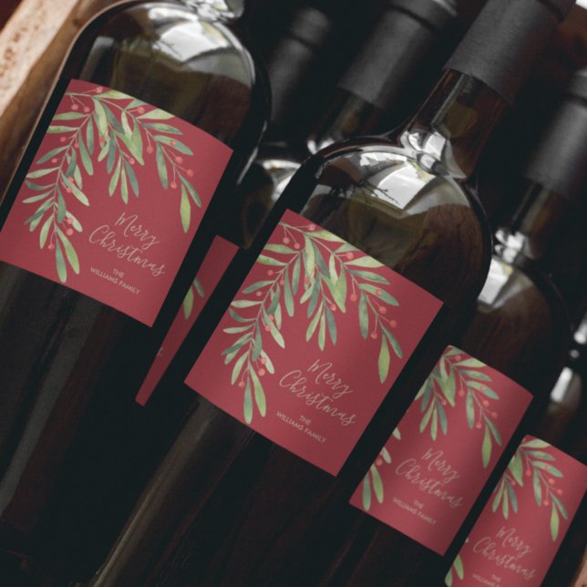 Branchen und Berries Weihnachten Weinetikett (Von Creator hochgeladen)