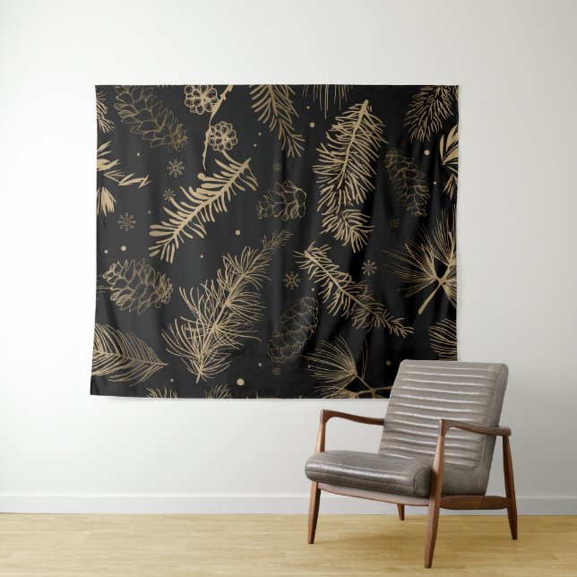 Branchen und Kiefer 2 Wandteppich (Beispiel (Horizontal))