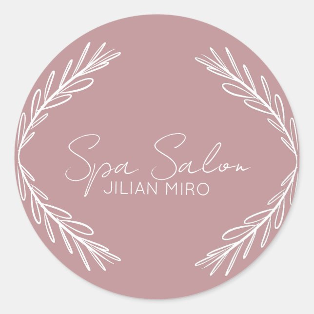 Branchensalon Beauty Studio Pink Runder Aufkleber (Vorderseite)
