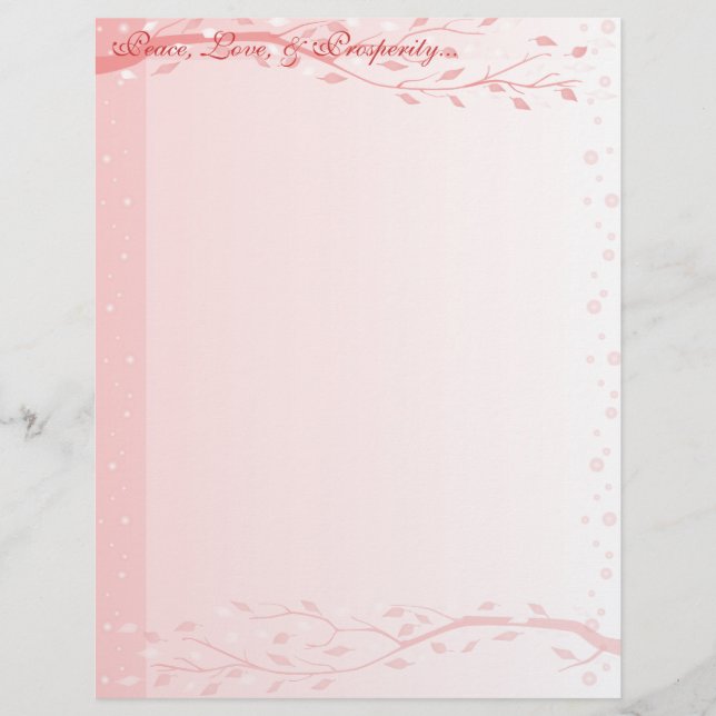 Branches à feuilles rose pâle en-tête (Devant)