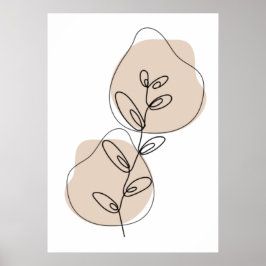 Branches And Leaves Line Art Poster