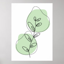 Branches And Leaves Line Art Poster