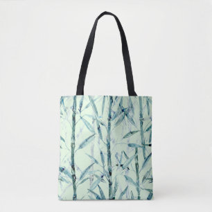 Branches bamboo, white, green, leaves, bamboo tasche