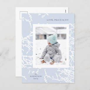 Branches Blue & White Snowy Carte postale Photo de