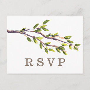 Branches brossées Mariage RSVP carte postale