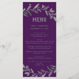 Branches courbes | Carte de menu du dîner en argen