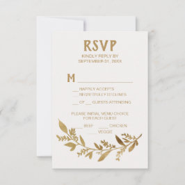 Branches courbes | Carte RSVP de choix du menu Gol