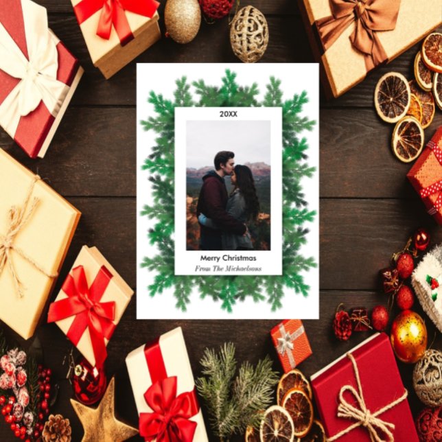 Branches d'arbre de Noël Photo Carte magnétique (Créateur téléchargé)