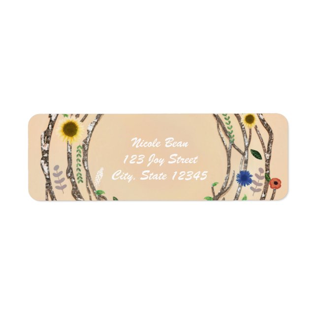 Branches d'arbre rustique Étiquettes de adresse Vi (Devant)