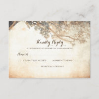 Branches d'arbre rustique Mariage extérieur RSVP