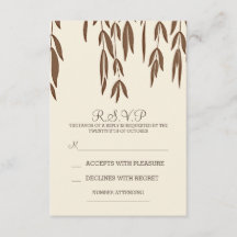 Branches d'arbre Willow élégant mariage carte RSVP